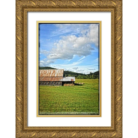 Country Barn 5  Gold Ornate Wood Framed Art Print with Double Matting by Foschino, Suzanne