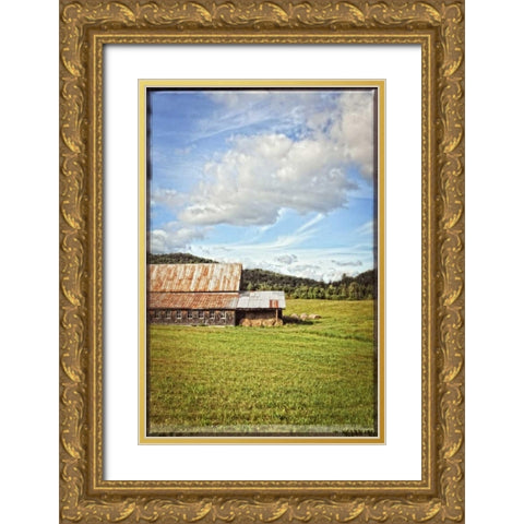 Country Barn 5 Vintage Gold Ornate Wood Framed Art Print with Double Matting by Foschino, Suzanne