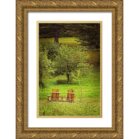 Mountain Chairs Gold Ornate Wood Framed Art Print with Double Matting by Foschino, Suzanne