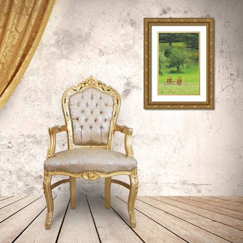 Mountain Chairs 3 Gold Ornate Wood Framed Art Print with Double Matting by Foschino, Suzanne