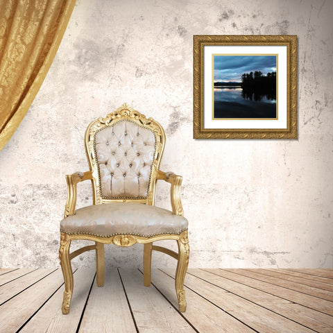 Sunset Lake Pink 2 Gold Ornate Wood Framed Art Print with Double Matting by Foschino, Suzanne