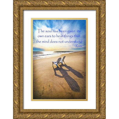 Beach Chairs Paint Gold Ornate Wood Framed Art Print with Double Matting by Foschino, Suzanne