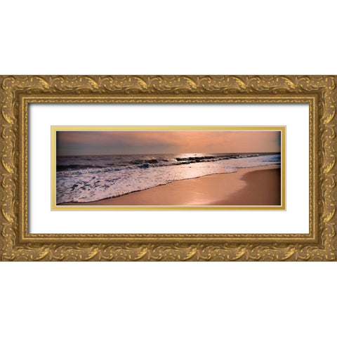 Sunset Beach Gold Ornate Wood Framed Art Print with Double Matting by Foschino, Suzanne