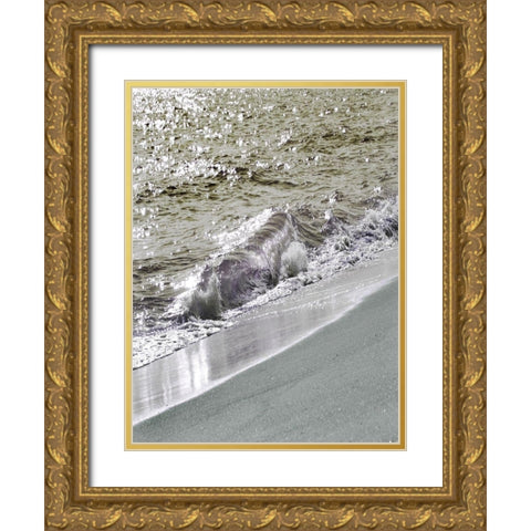 Wave and Sand A2 Gold Ornate Wood Framed Art Print with Double Matting by Foschino, Suzanne