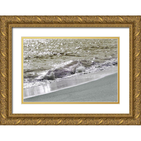 Wave and Sand A Gold Ornate Wood Framed Art Print with Double Matting by Foschino, Suzanne
