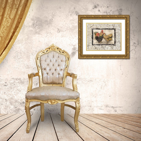 Fowl Play III Gold Ornate Wood Framed Art Print with Double Matting by Olson, Charlene