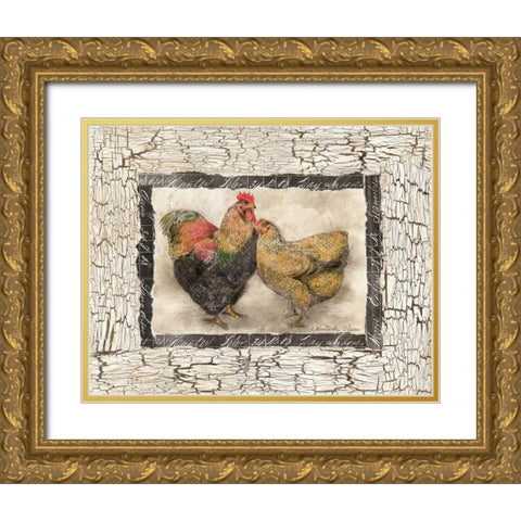 Fowl Play III Gold Ornate Wood Framed Art Print with Double Matting by Olson, Charlene
