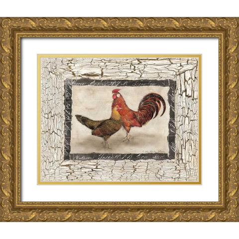 Fowl Play IV Gold Ornate Wood Framed Art Print with Double Matting by Olson, Charlene