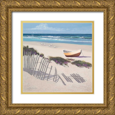Receding Surf Gold Ornate Wood Framed Art Print with Double Matting by Seslar, Lin