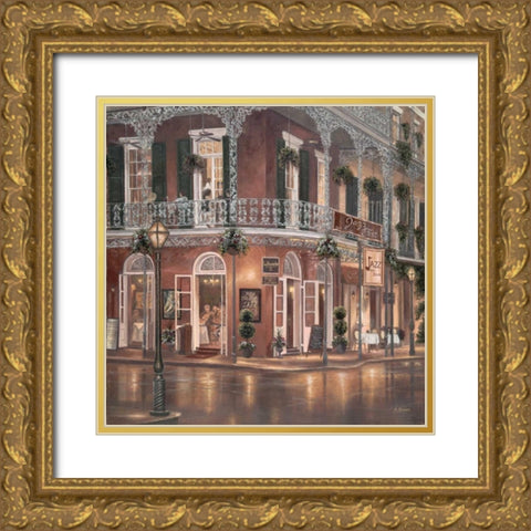 Jazz du Jour Gold Ornate Wood Framed Art Print with Double Matting by Brown, Betsy
