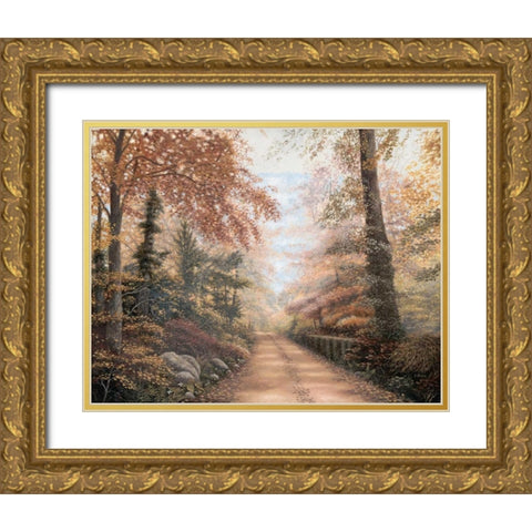 Road to Shepherd Gold Ornate Wood Framed Art Print with Double Matting by Brown, Betsy