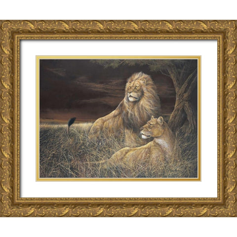 Winds of the Serengeti Gold Ornate Wood Framed Art Print with Double Matting by Manning, Ruane