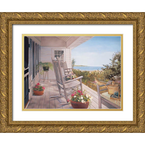 Shelter Island I Gold Ornate Wood Framed Art Print with Double Matting by DeSantis, Bob