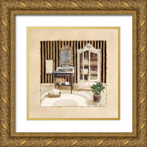Vintage Bath II Gold Ornate Wood Framed Art Print with Double Matting by Olson, Charlene