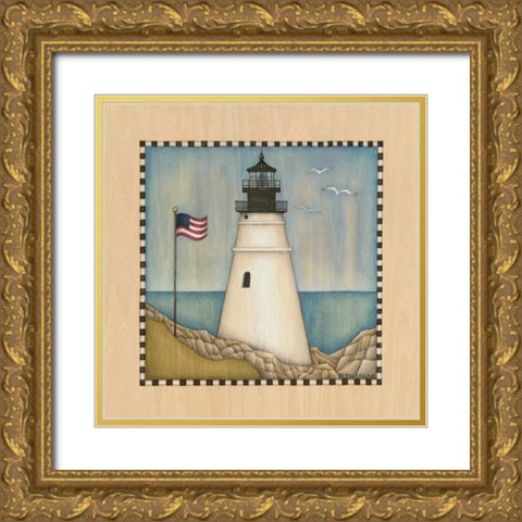 Lighthouse Cove III Gold Ornate Wood Framed Art Print with Double Matting by Logan, Beth