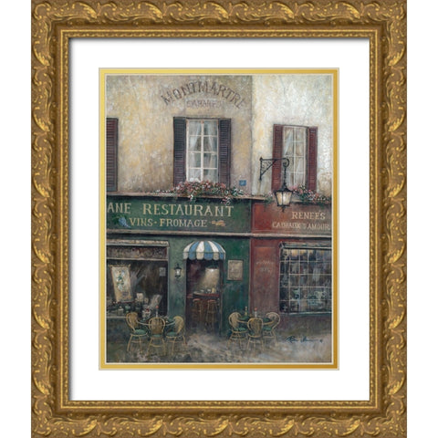 Village Charm Gold Ornate Wood Framed Art Print with Double Matting by Manning, Ruane