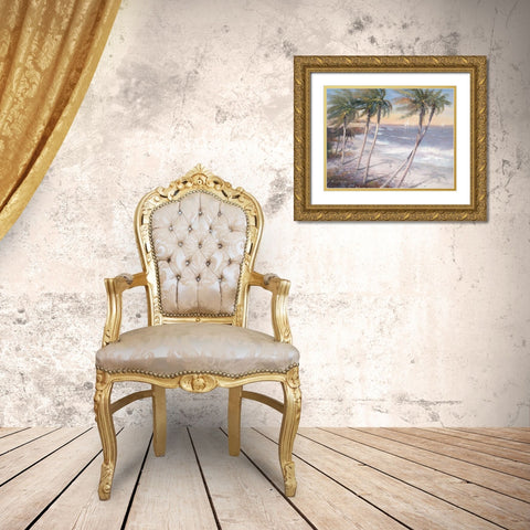 White Sand Beaches Gold Ornate Wood Framed Art Print with Double Matting by Mathenia, Paul