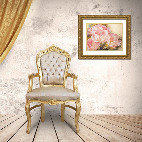 Angelique Tulips I Gold Ornate Wood Framed Art Print with Double Matting by Levashov, Igor