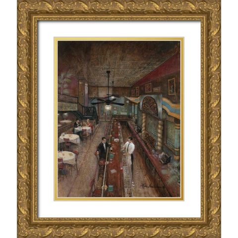 Hey Bartender Gold Ornate Wood Framed Art Print with Double Matting by Manning, Ruane