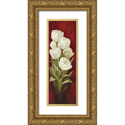 Magnificent Tulips I Gold Ornate Wood Framed Art Print with Double Matting by Levashov, Igor