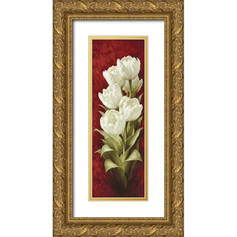 Magnificent Tulips II Gold Ornate Wood Framed Art Print with Double Matting by Levashov, Igor