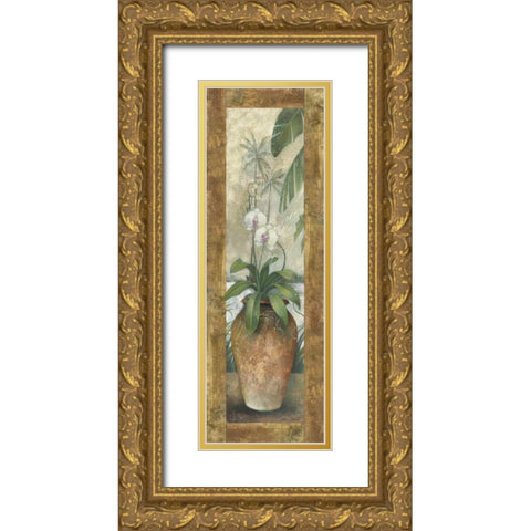 Orchids in Paradise II Gold Ornate Wood Framed Art Print with Double Matting by Vollherbst-Lane, Elaine