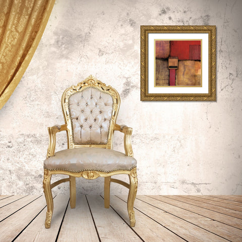 Burnt Orange I Gold Ornate Wood Framed Art Print with Double Matting by Olson, Norm