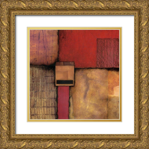 Burnt Orange I Gold Ornate Wood Framed Art Print with Double Matting by Olson, Norm