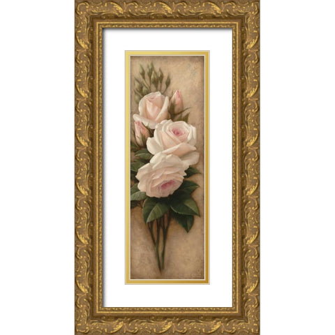 Pink Petals I Gold Ornate Wood Framed Art Print with Double Matting by Levashov, Igor