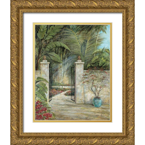 Tranquil Garden I Gold Ornate Wood Framed Art Print with Double Matting by Manning, Ruane