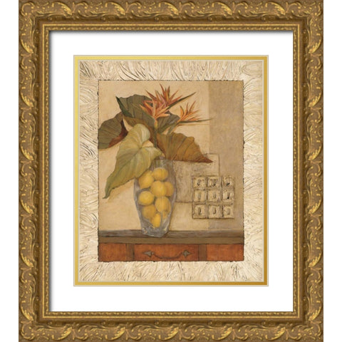 Olson-Citrus Bouquet II Gold Ornate Wood Framed Art Print with Double Matting by Olson, Charlene