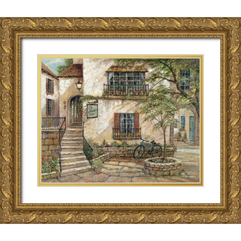 La Maison du Vin Gold Ornate Wood Framed Art Print with Double Matting by Manning, Ruane