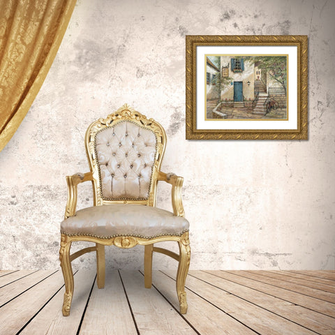 Hotel de la Place Gold Ornate Wood Framed Art Print with Double Matting by Manning, Ruane