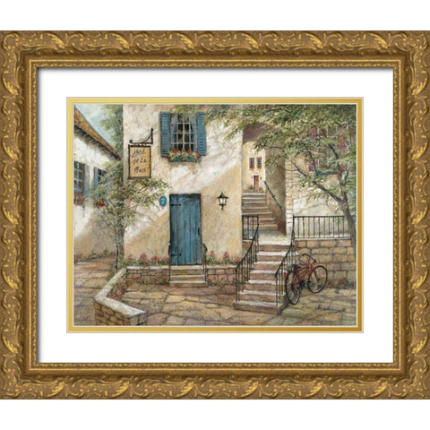Hotel de la Place Gold Ornate Wood Framed Art Print with Double Matting by Manning, Ruane