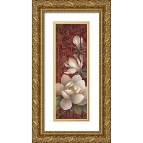 Magnolia Melody I Gold Ornate Wood Framed Art Print with Double Matting by Vollherbst-Lane, Elaine