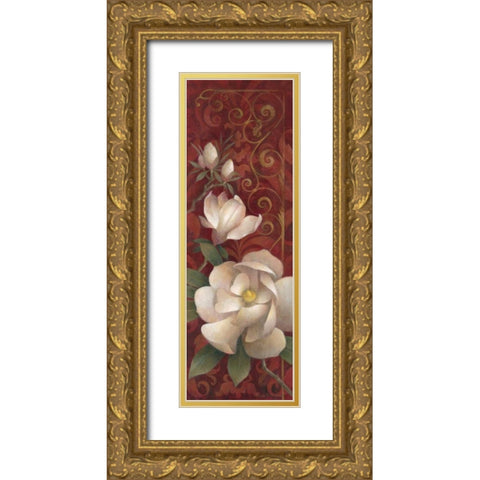 Magnolia Melody II Gold Ornate Wood Framed Art Print with Double Matting by Vollherbst-Lane, Elaine