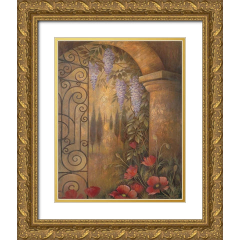 Wisteria Garden II Gold Ornate Wood Framed Art Print with Double Matting by Vollherbst-Lane, Elaine