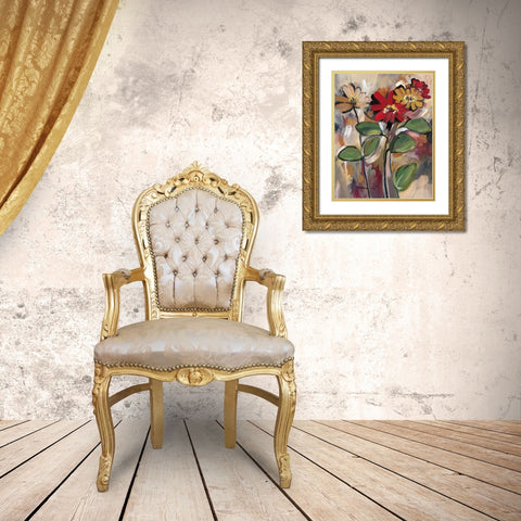 Daisy Divine I Gold Ornate Wood Framed Art Print with Double Matting by Alldredge, Joy