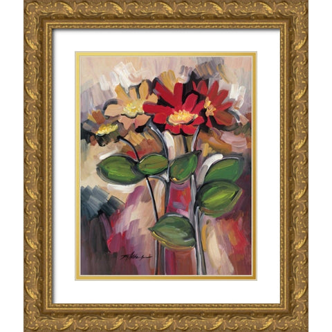 Daisy Divine II Gold Ornate Wood Framed Art Print with Double Matting by Alldredge, Joy
