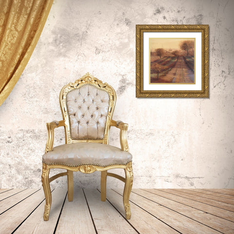 Vineyard Vista Gold Ornate Wood Framed Art Print with Double Matting by Mathenia, Paul