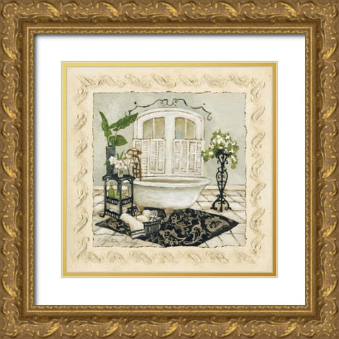 Serenity Bath I Gold Ornate Wood Framed Art Print with Double Matting by Olson, Charlene