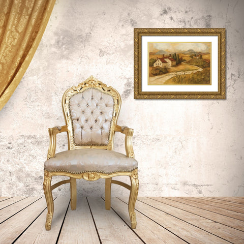 Traveling the Countryside II Gold Ornate Wood Framed Art Print with Double Matting by Olson, Charlene
