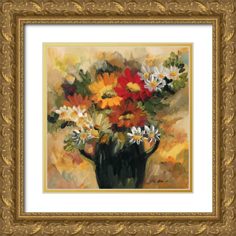 Daisy Dynamic I Gold Ornate Wood Framed Art Print with Double Matting by Alldredge, Joy