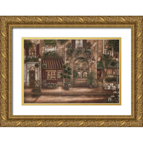Gourmet Shoppes I Gold Ornate Wood Framed Art Print with Double Matting by Brown, Betsy