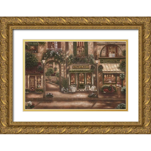 Gourmet Shoppes II Gold Ornate Wood Framed Art Print with Double Matting by Brown, Betsy
