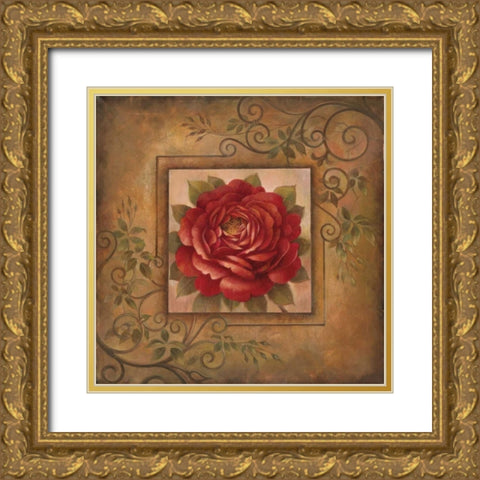Sacred Rose II Gold Ornate Wood Framed Art Print with Double Matting by Vollherbst-Lane, Elaine