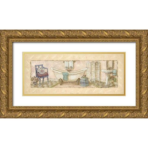Annabelles Bath II Gold Ornate Wood Framed Art Print with Double Matting by Olson, Charlene