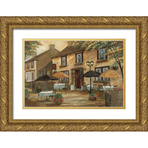 The Mobley Inn Gold Ornate Wood Framed Art Print with Double Matting by Manning, Ruane