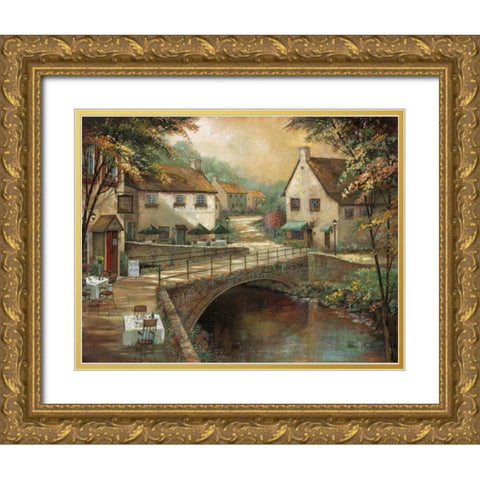 Michaels Pub Gold Ornate Wood Framed Art Print with Double Matting by Manning, Ruane
