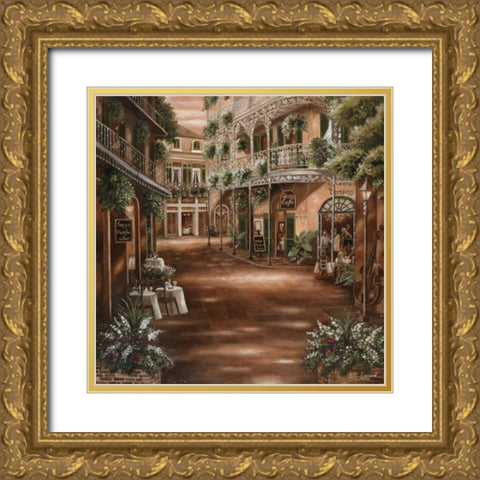 Jazz Cafe Gold Ornate Wood Framed Art Print with Double Matting by Brown, Betsy